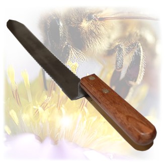 Wood handle uncapping knife